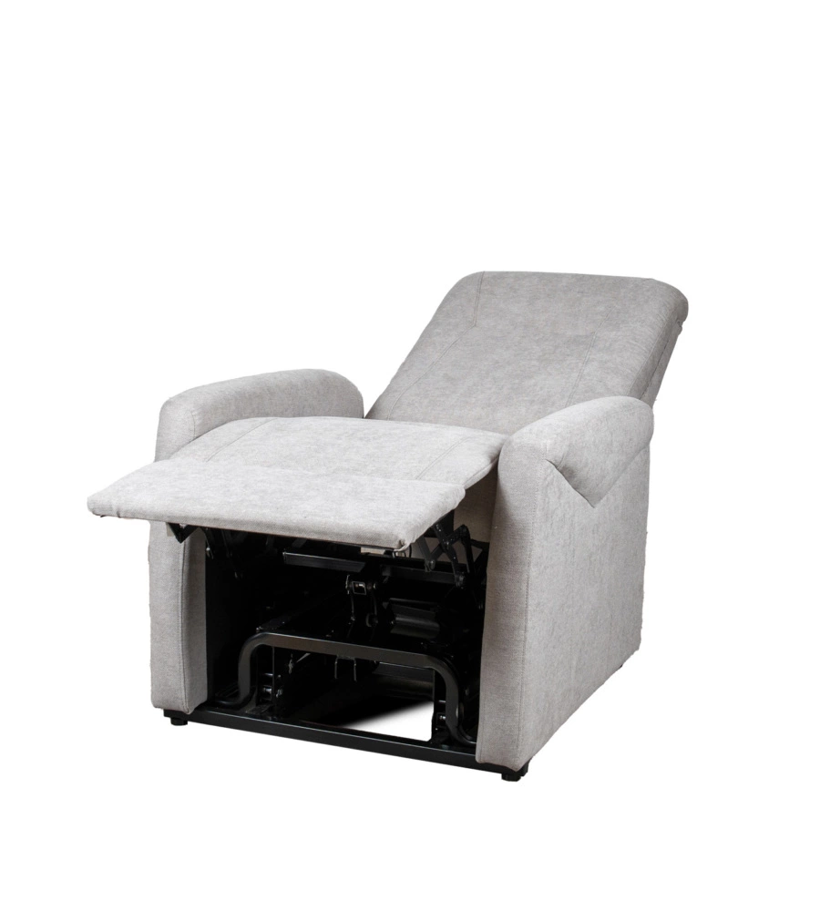 Poltrona massaggiante "siena" tessuto grigio con recliner elettrico, 75x93x105 cm